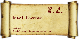 Metzl Levente névjegykártya